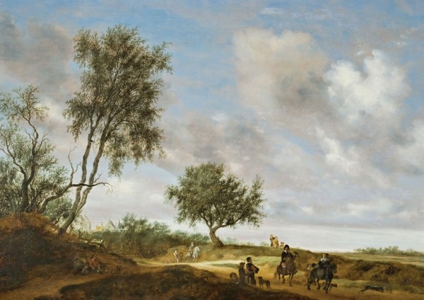 Landscape with a Hunting Party by Salomon van Ruysdael